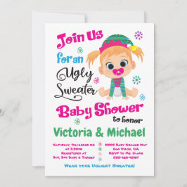 Invitación Baby Shower para suéter feo