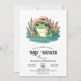 Invitación Baby Shower Pastel Elegant Frog