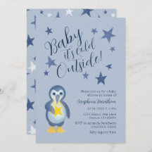 Baby Shower penguin de invierno de Blue Stars
