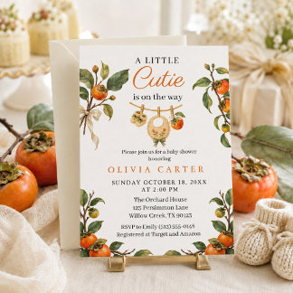 Invitación Baby Shower Persimmon Little Cutie