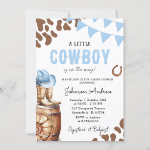 Invitación Baby Shower personal de Western Boy para niño