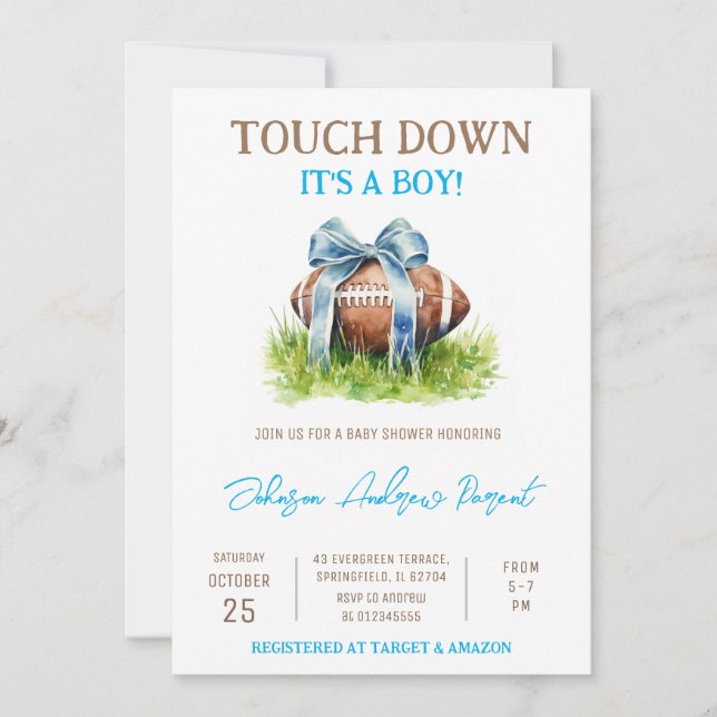 Invitación Baby Shower Personal Little Baby Boy (Anverso)