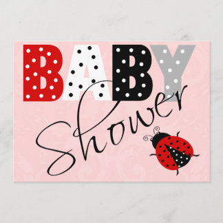 Invitación Baby Shower personalizada de Red Ladybu