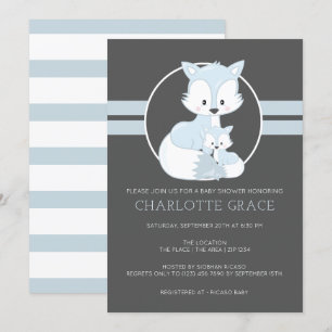 Invitación Baby Shower personalizado de Cute Arctic Fox