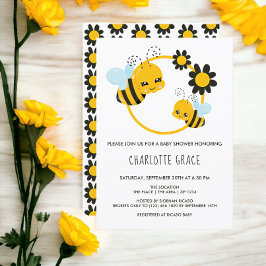Invitación Baby Shower personalizado de Cute Honey Bee
