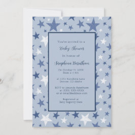 Invitación Baby Shower personalizado de estrellas de invierno