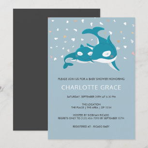 Invitación Baby Shower personalizado de la ballena