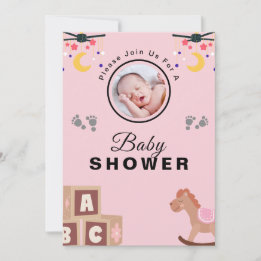 Invitación Baby Shower Personalizado De Mensajes De Texto Y F