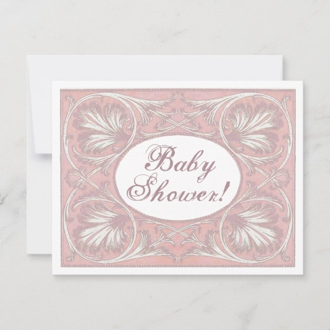 Invitación Baby Shower Personalizado Invita, Rubor Vintage (Anverso)