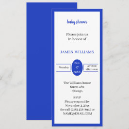 Invitación Baby Shower personalizado simple azul