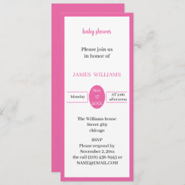 Invitación Baby Shower personalizado simple y Rosa