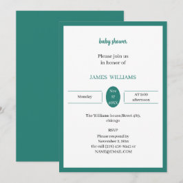 Invitación Baby Shower personalizado verde