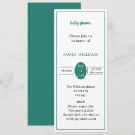 Invitación Baby Shower personalizado verde simple