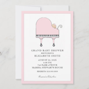 Invitación Baby Shower Piano Music