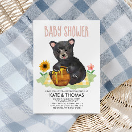 Invitación Baby Shower picnic de la cola del oso de miel