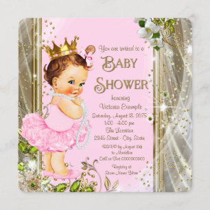 Invitación Baby Shower Pink and Gold Tutu