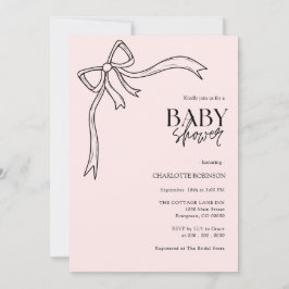 Invitación Baby Shower Pink Bow