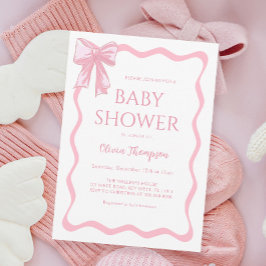 Invitación Baby Shower Pink Bow