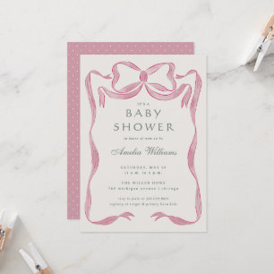 Invitación Baby Shower Pink Bow