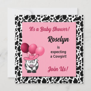 Invitación Baby Shower Pink Cowgirl