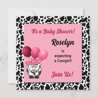 Invitación Baby Shower Pink Cowgirl