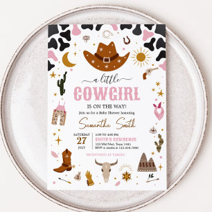 Invitación Baby Shower Pink Western Cowgirl