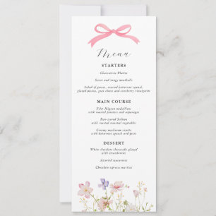 Invitación Baby Shower Pink Wildflower Bow
