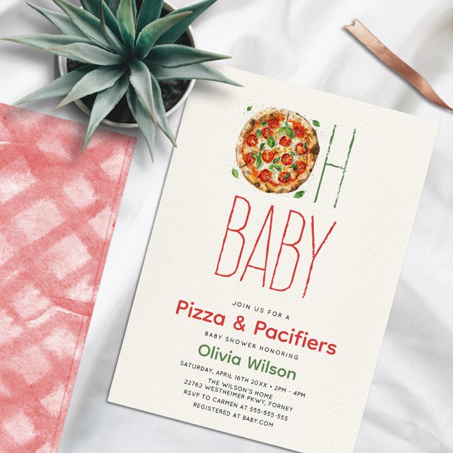 Invitación Baby Shower Pizza & Pacificadores (Subido por el creador)