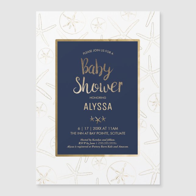 Invitación Baby Shower - Playa, Náutica (Anverso)