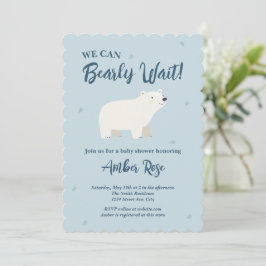 Invitación Baby Shower Podemos Esperar con Ansias | Oso Polar