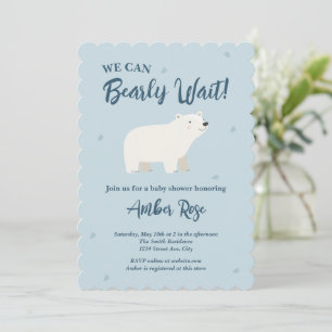Invitación Baby Shower Podemos Esperar con Ansias   Oso Polar