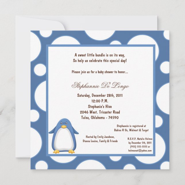 Invitación Baby Shower Pok a Dot 5x7 (Anverso)