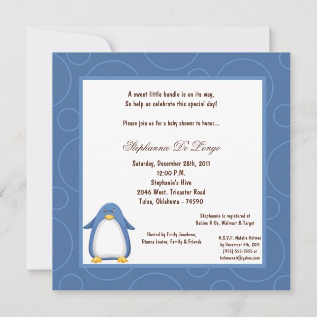 Invitación Baby Shower Pok a Dot 5x7 (Anverso)