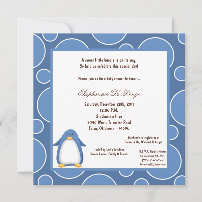 Invitación Baby Shower Pok a Dot de 5x7 (Anverso)