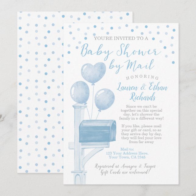 Invitación Baby Shower por correo (Anverso / Reverso)