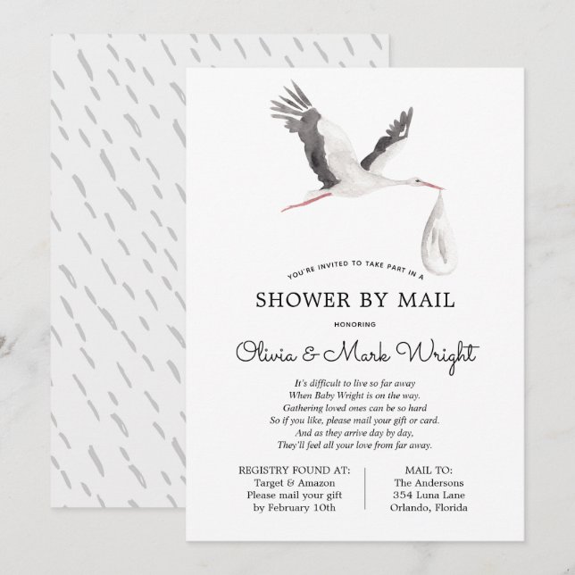 Invitación Baby Shower por correo (Anverso / Reverso)
