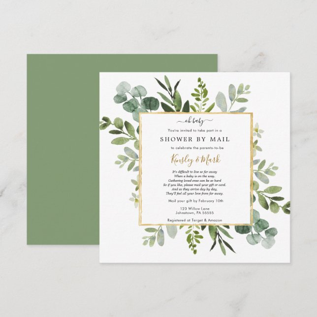 Invitación Baby Shower por correo (Anverso / Reverso)