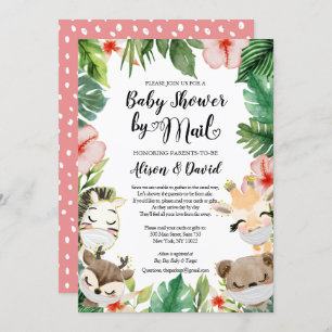 Invitación Baby Shower por correo   Amigos Safari Cumentados