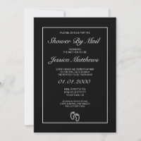 Baby Shower Por Correo Blanco Negro Minimalista Mo
