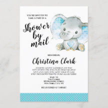 Baby Shower por correo Boy Elephant Blue