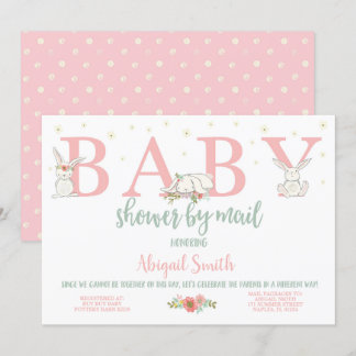 Invitación Baby Shower Por Correo, Bunny Baby Shower