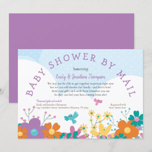 Invitación Baby Shower Por Correo Coloridos Aves Florales