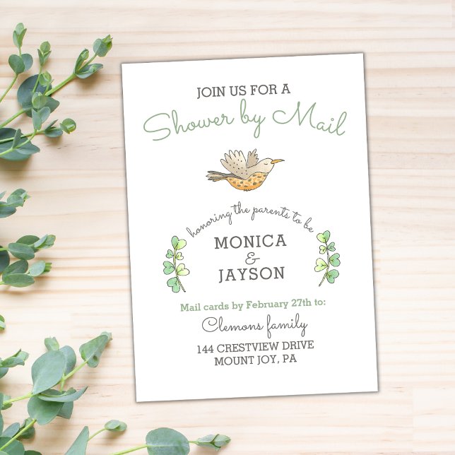 Invitación Baby Shower por correo Cute Mama Bird (Baby Shower by Mail Invitation)