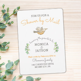 Invitación Baby Shower por correo Cute Mama Bird