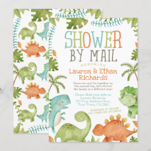 Invitación Baby Shower por correo Dinosaur