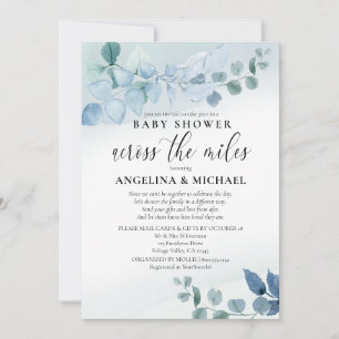Invitación Baby Shower por correo Dusty Eucalyptus Botanical