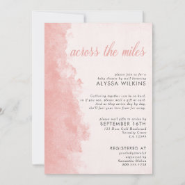 Invitación Baby Shower por correo Elegant Ink Wash Pink