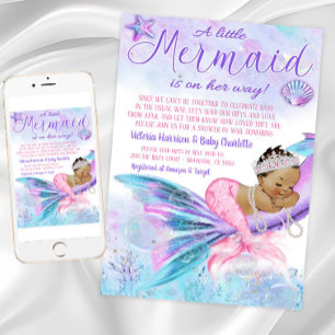 Invitación Baby Shower Por Correo Ethnic Mermaid Baby Shower