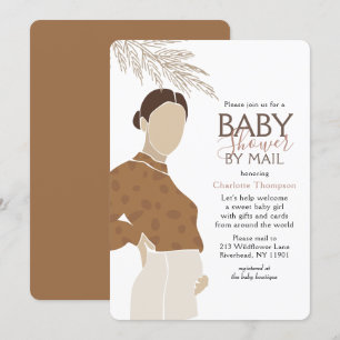 Invitación Baby Shower Por Correo Ilustracion Neutral Simple