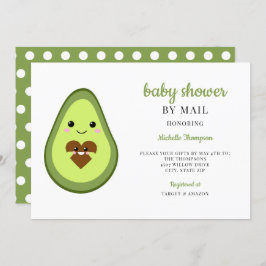Invitación Baby Shower por correo Kawaii Aguacate Pregnant li